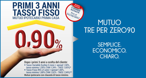 Immagine prodotto Mutuo Tre Per Zero90 vers.AGO17