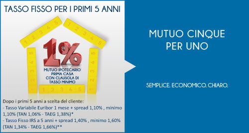Immagine prodotto Mutuo Cinque Per Uno